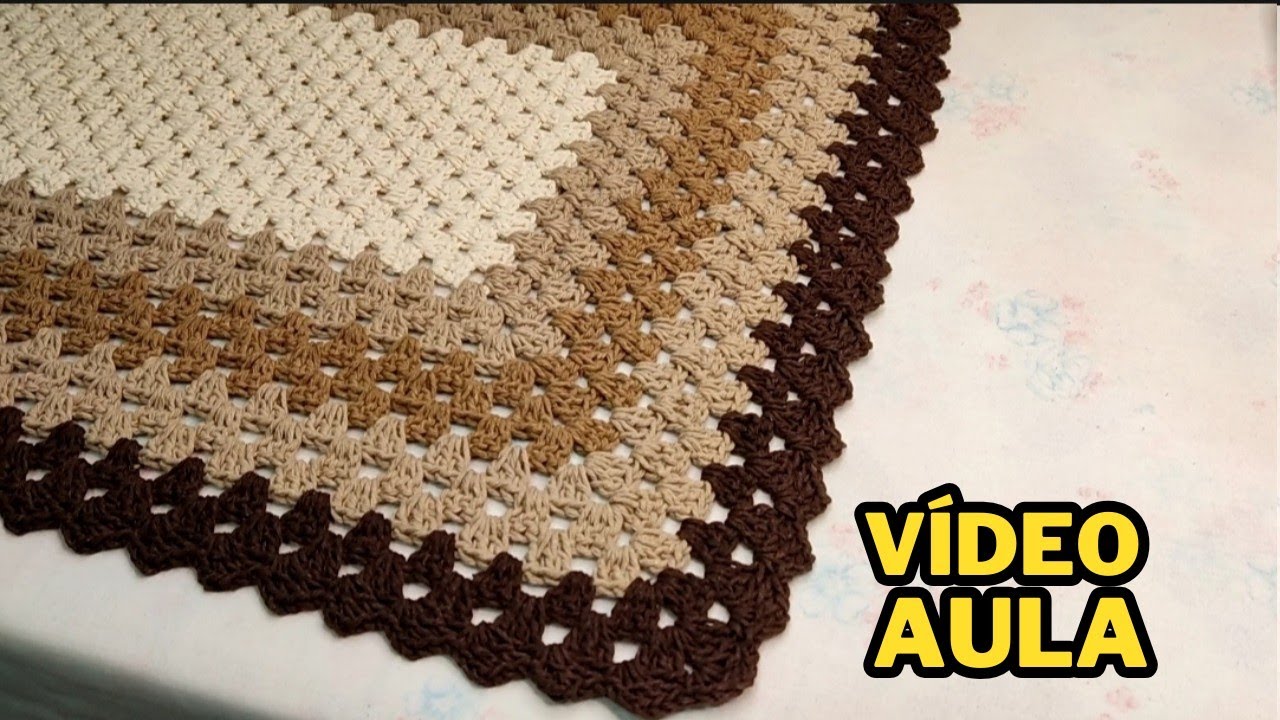 VÍDEO AULA Tapete retangular Gisele  fácil e rápido com dicas pra fazer passadeira