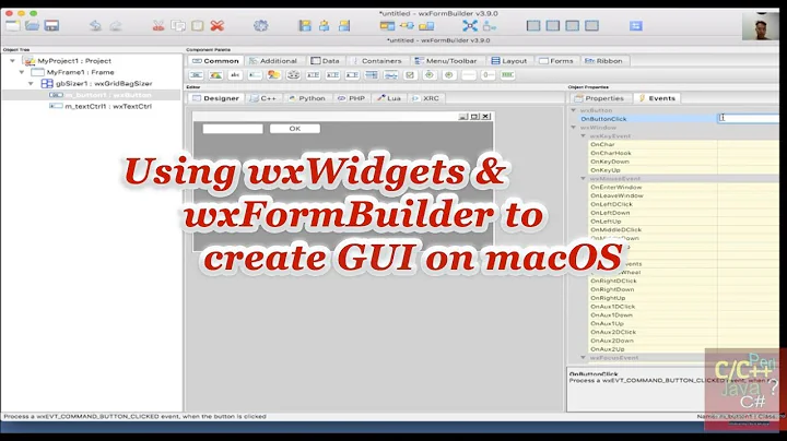 Using wxWidgets and wxFormBuilder to create GUI on macOS