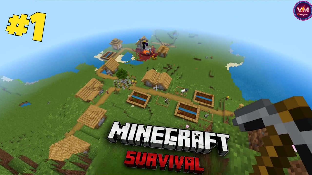 Minecraft I found a Village on Day 1 in my survival world - YouTube