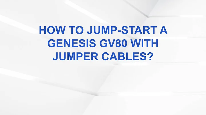 How to jump‑start a Genesis GV80 with jumper cables?