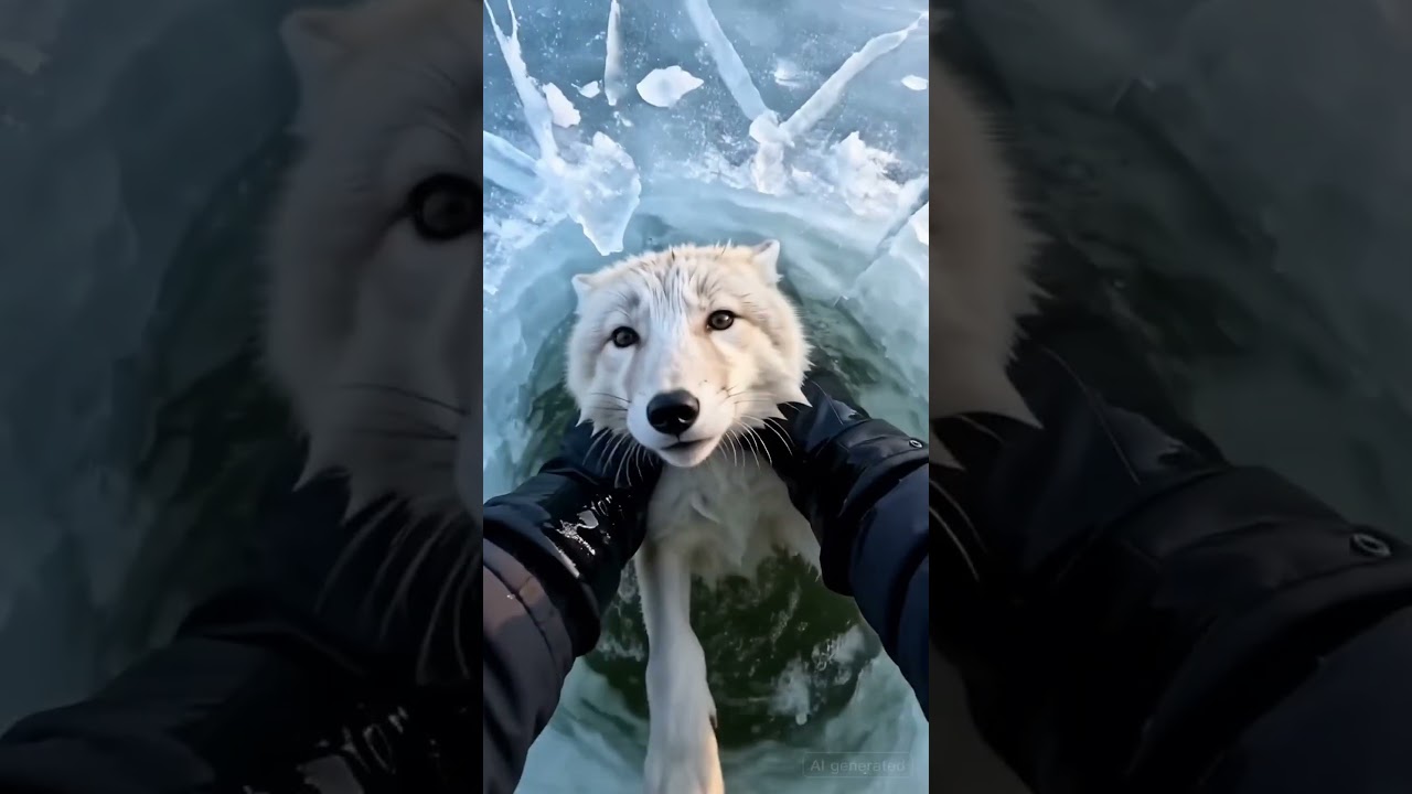 Песец попал под лёд