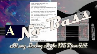 All My Loving Style in A Major 125 Bpm 4/4 Backing Track Jam |Guitar & Drum Only|