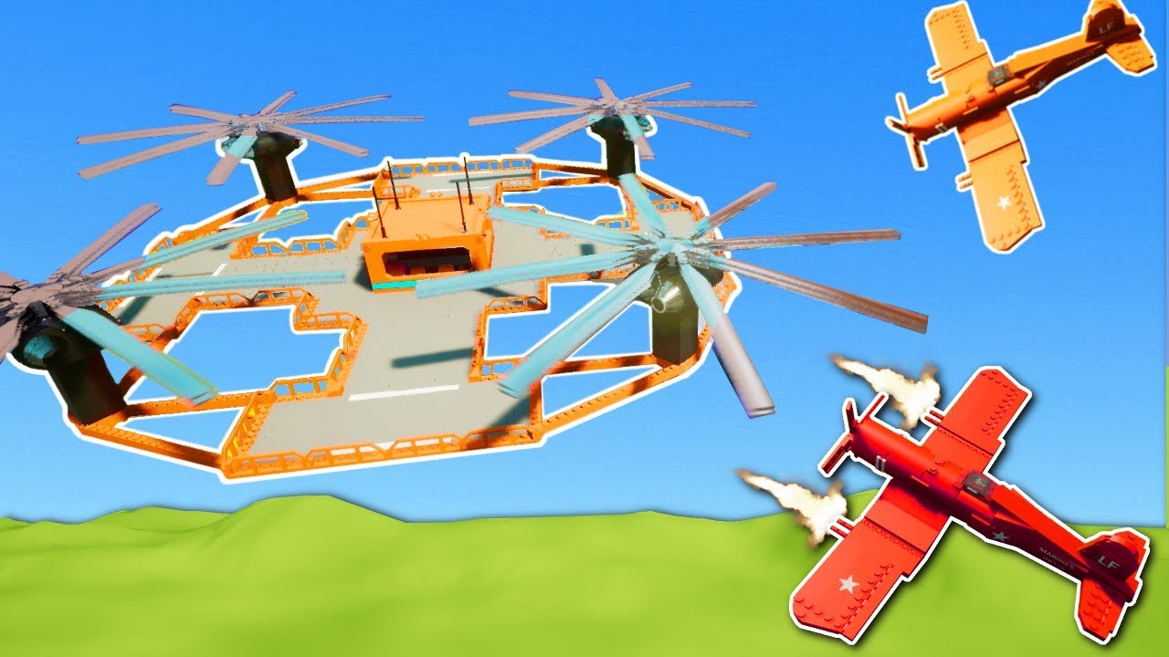 FLYING BASE BATTLE OVER CITY! Brick Rigs Multiplayer Gameplay