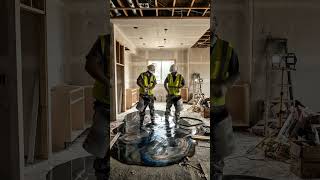From Dust to luxury kitchen Epoxy Floor #epoxyflooring #homeoffice #viralsetup #workspacegoals