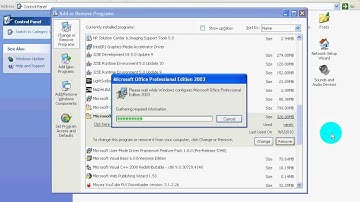 Uninstalling MS  Office 2003