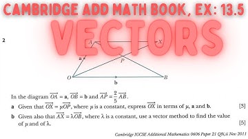 Solving Exercise 13.5, Q2 of Vectors - Cambridge IGCSE Board Exam Questions