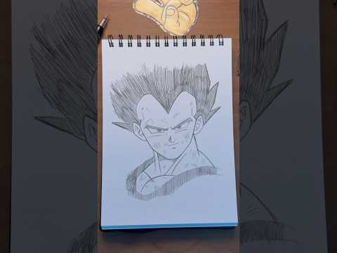 Desenho do vegeta do Dragon ball desenho feito a lápis grafite