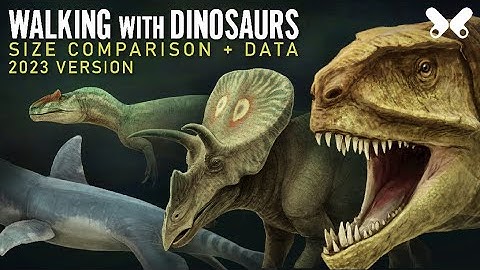 WALKING with DINOSAURS. 2023 version. Size comparison and data