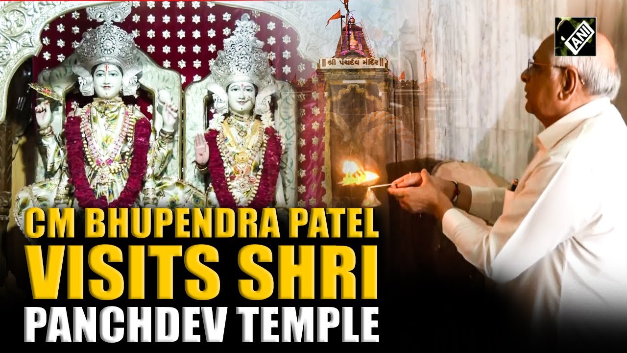 Gujarat CM Bhupendra Patel offers prayers at Shri Panchdev temple in Gandhinagar