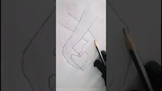 How to Draw Two Hands Making a Heart ♥ Easy Drawing | #viralshort   #trend #art