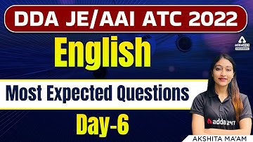 DDA JE/AAI ATC 2022 | English | Most Expected Questions #6