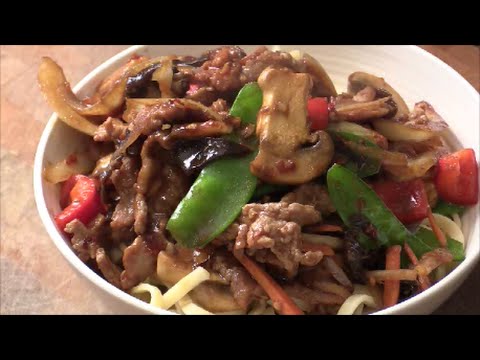 Asian Beef Stir Fry Top With Noodles