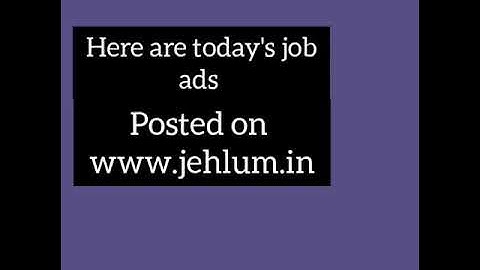 #job ads posted on #jehlum (22 may, 2020)