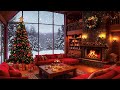 Relaxing Fireplace Piano Music 🔥 Warm Cozy Winter Ambience ❄️ Study, Sleep, Relax