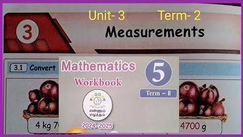 Measurements, Term-2, Unit- 3, Maths ,- workbook answers
