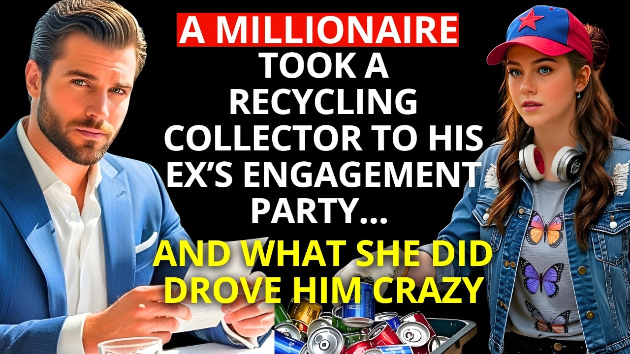 A MILLIONAIRE took a RECYCLING COLLECTOR to his EX’S ENGAGEMENT PARTY… and what she did drove him cr