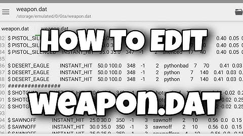 How To Edit weapon.dat (Gta Samp) TAGALOG TUTORIAL