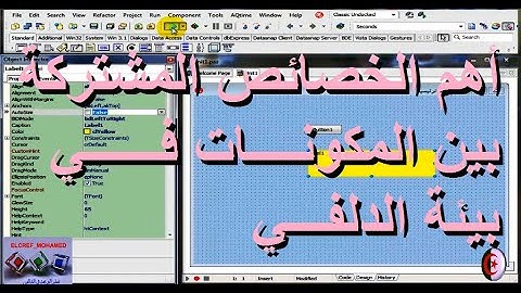 أهم الخصائص المشتركة بين المكونات والعناصر في بيئة الدلفي║تعلم البرمجة في الدلفي