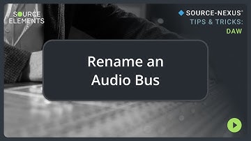 Rename an Audio Bus | Source-Nexus I/O Tips & Tricks