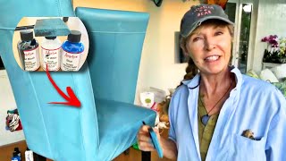 Painting Your #Leather Chair using #ACRYLIC PAINT! EASY DIY