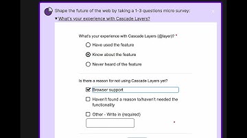 MDN short surveys, CSS Cascade Layers