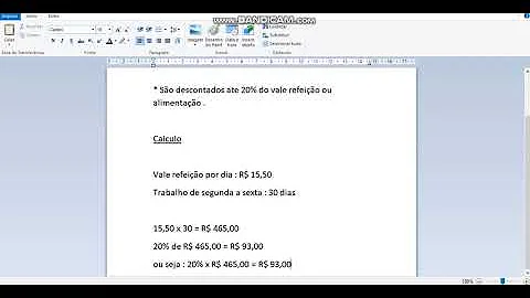 Como é feito o cálculo do Vale-refeição?