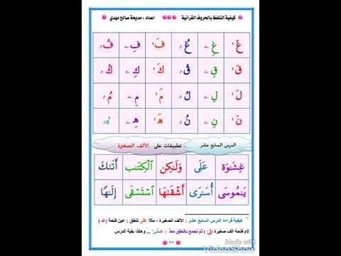 الدرس ١٧ ١٨ ١٩ تطبيقات على الالف والواو والياء ا