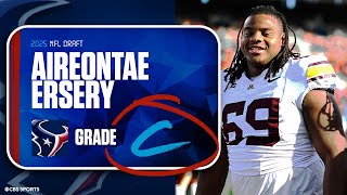 2025 NFL Draft Grades: Texans receive 'C' for selecting OT Aireontae Ersery at No. 48 overall