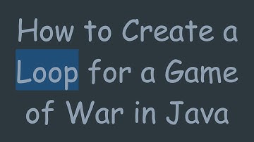 How to Create a Loop for a Game of War in Java