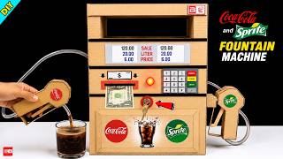 How to Make a Coca Cola and Sprite Fountain Machine from Cardboard