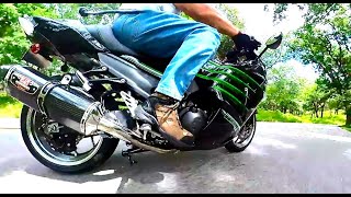 Kawasaki ZX-14R Yoshimura Carbon, cornering with 360 views