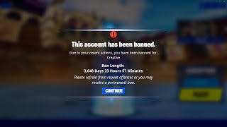 So I got banned in Fortnite...