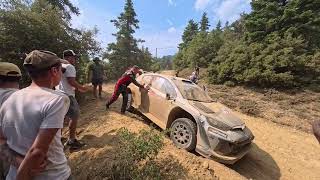 Rally Crash  | Fans Helping Takamoto Katsuta (Toyota GR) in Rally Acropolis WRC 2025
