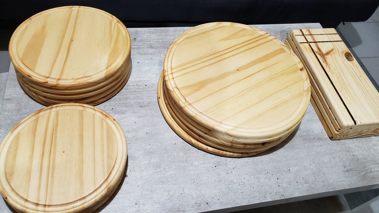 COMO HACER PLATOS Y TABLA PARA PIZZA DE MADERA CON FRESADORA ROUTER 