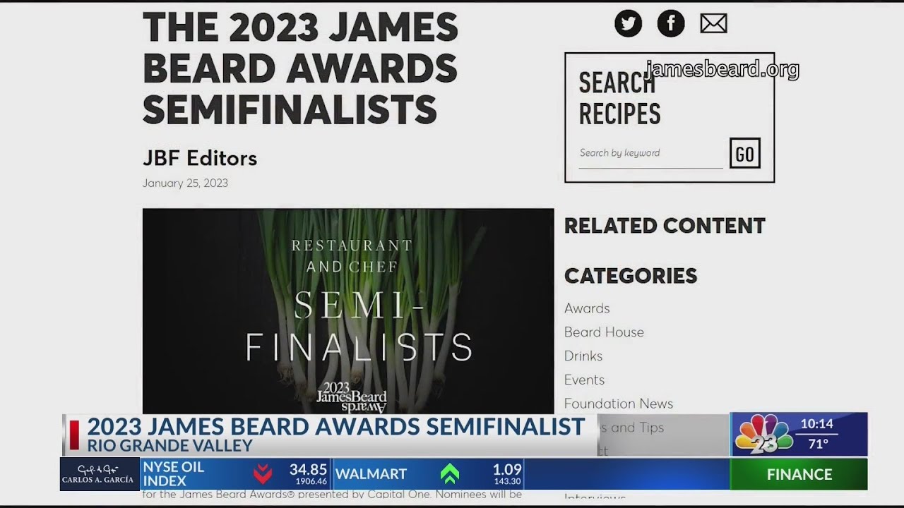 James Beard Semifinalists YouTube