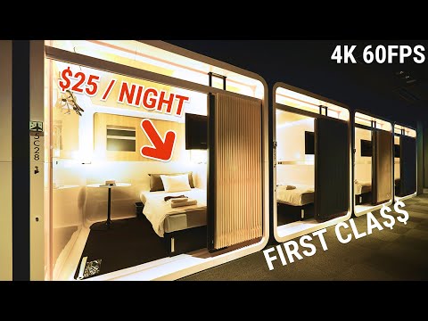 First Class Capsule Hotel Experience in Tokyo, Japan | First Cabin Atagoyama | 4K 60FPS