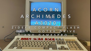 Acorn Archimedes A3020 with ZIDEFS Compact Flash, Gotek, GamesPro Controller & Pacmania and Xenon II