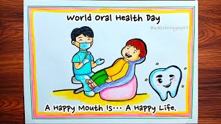 World Oral Health Day Drawing|How to Draw a Dentist|Oral Hygiene Day Poster|Easy Dentist Drawing 