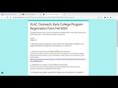 ELAC Application Steps