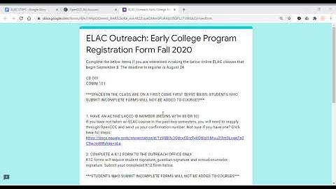ELAC Application Steps