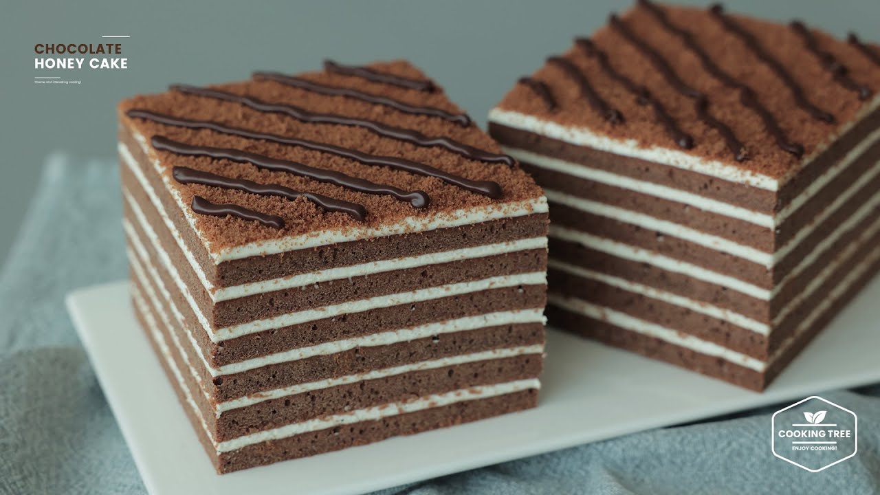 꿀맛🍯으로 가득! 채운 초코 허니 케이크 만들기 : Chocolate Honey Cake Recipe | Cooking tree