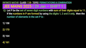 JEE Mains 2025 Maths Solutions (29 Jan - shift 1) #jeemains2025 #jeemains #permutationandcombination