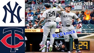 Yankees vs Twins [TODAY] May 15, 2024 Game Highlights | MLB Highlights | 2024 MLB Season