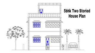 25X32 5bhk two storied house plan | small house design ideas | ghar ka naksha | small building plan