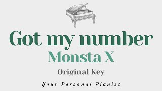Got my number - Monsta X (Original Key Karaoke) - Piano Instrumental Cover with Lyrics