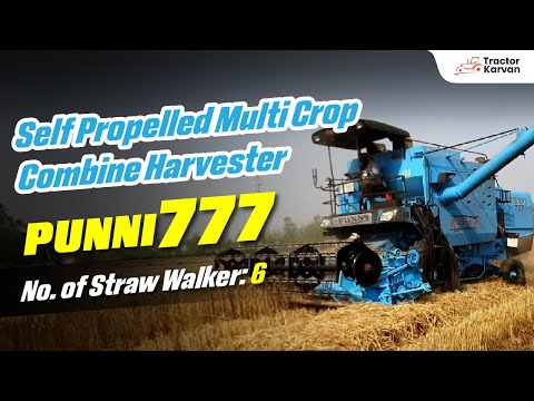 Self-Propelled Punni 777 Combine Harvester All Features, Review