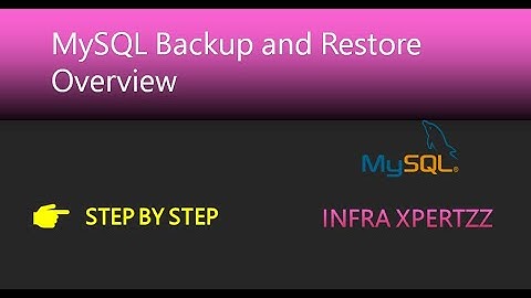 MySQL Tutorial Part 5   Backup and Restore