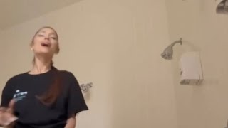 Ariana Grande singing in the bathroom 