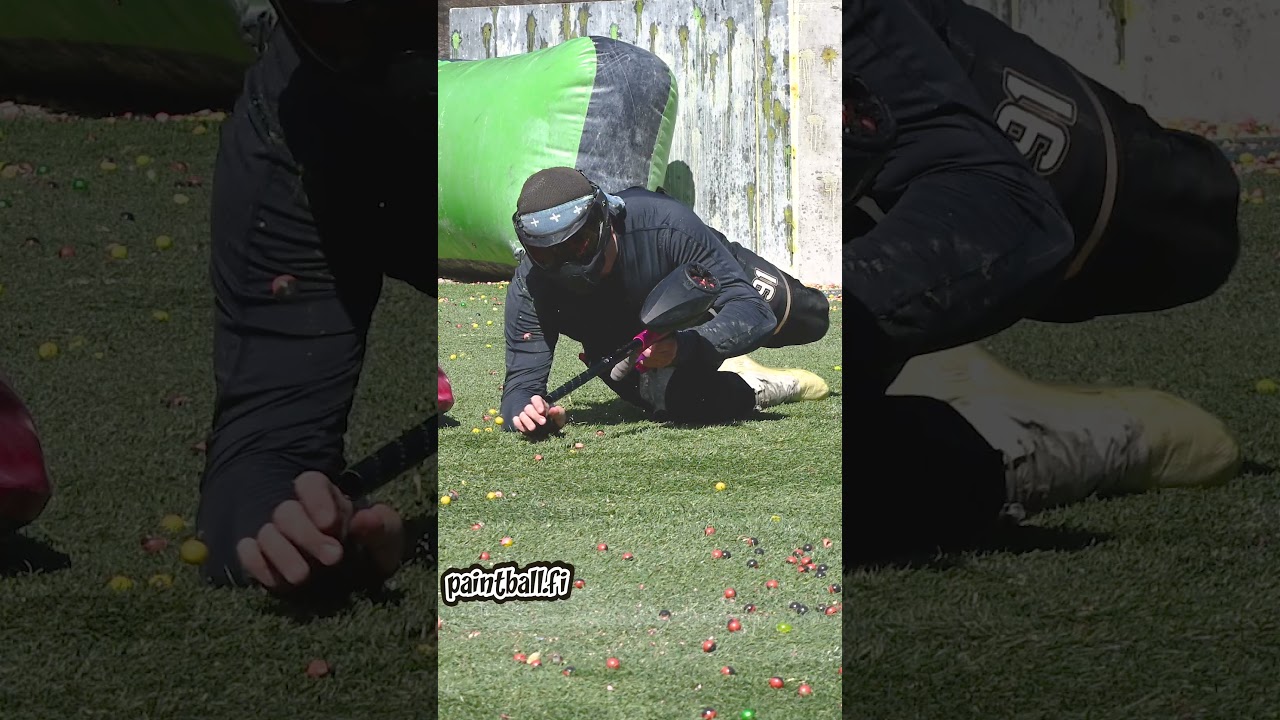 Slow motion paintbal dive 