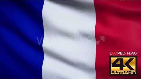 Flag 4K France On Realistic Looping Animation With Highly Detailed Fabric